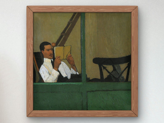Gustavo Sforni in Veranda che Legge by Oscar Ghiglia, 1913, Realism and Naturalism, fine art print