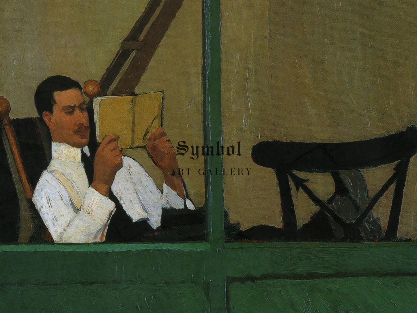 Gustavo Sforni in Veranda che Legge by Oscar Ghiglia, 1913, Realism and Naturalism, fine art print