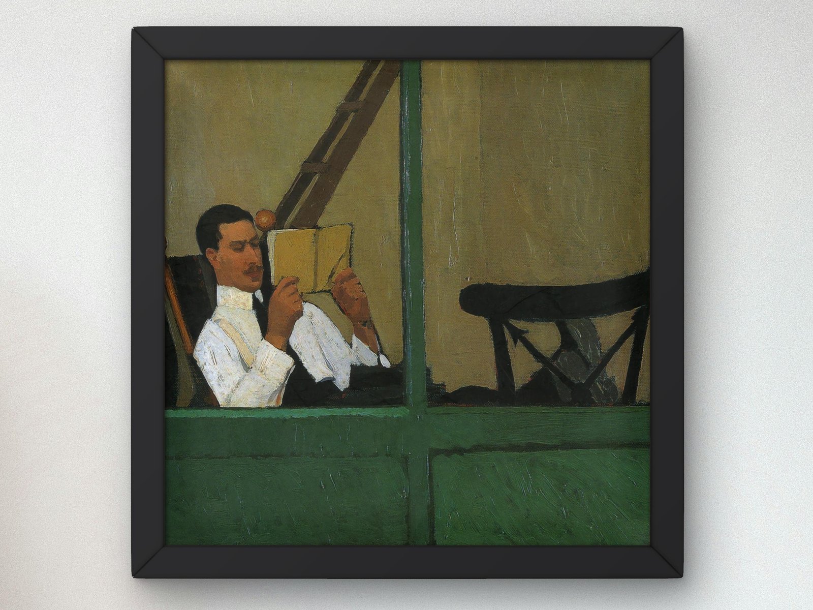 Gustavo Sforni in Veranda che Legge by Oscar Ghiglia, 1913, Realism and Naturalism, fine art print