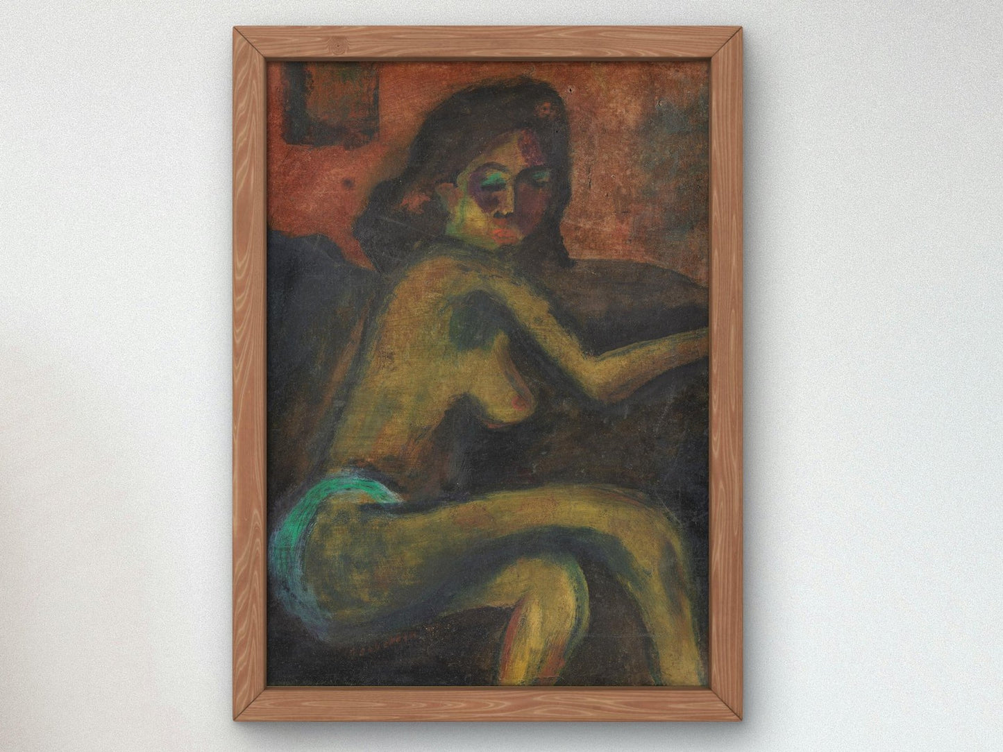 Half-Naked Woman by Max Pechstein, 1910, Expressionism and Fauvism, fine art print