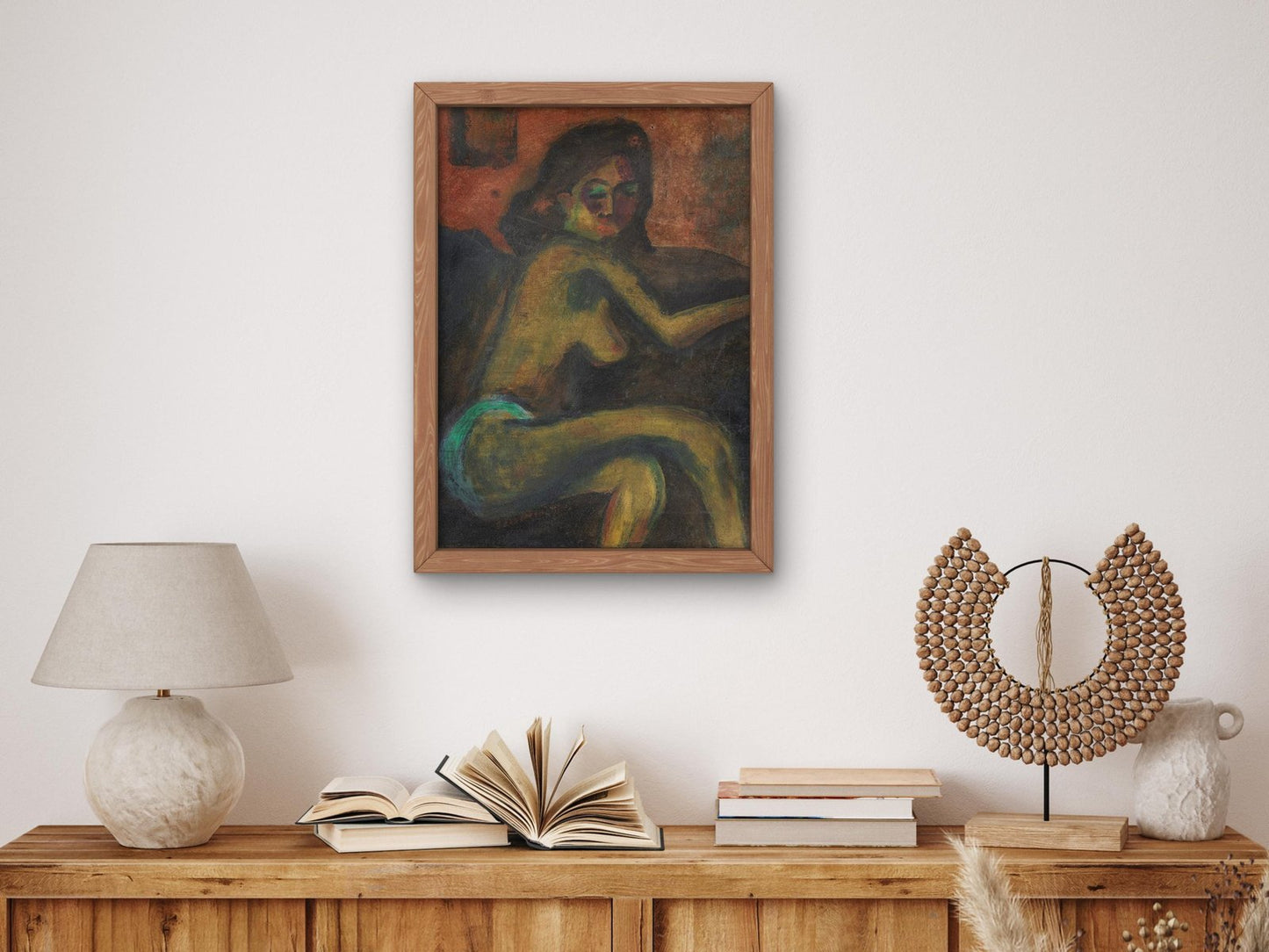 Half-Naked Woman by Max Pechstein, 1910, Expressionism and Fauvism, fine art print