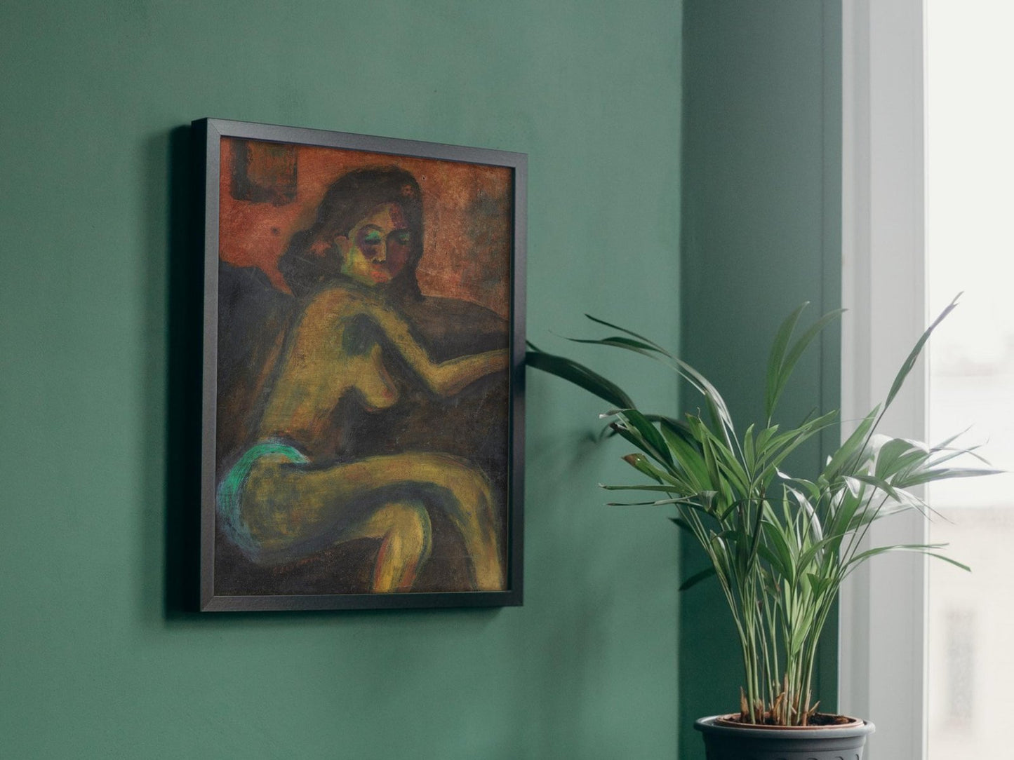 Half-Naked Woman by Max Pechstein, 1910, Expressionism and Fauvism, fine art print