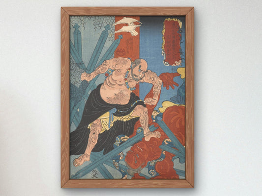 Hanaosho Rochishin by Utagawa Kuniyoshi, 19th century, Japanese Woodblock Prints, fine art print