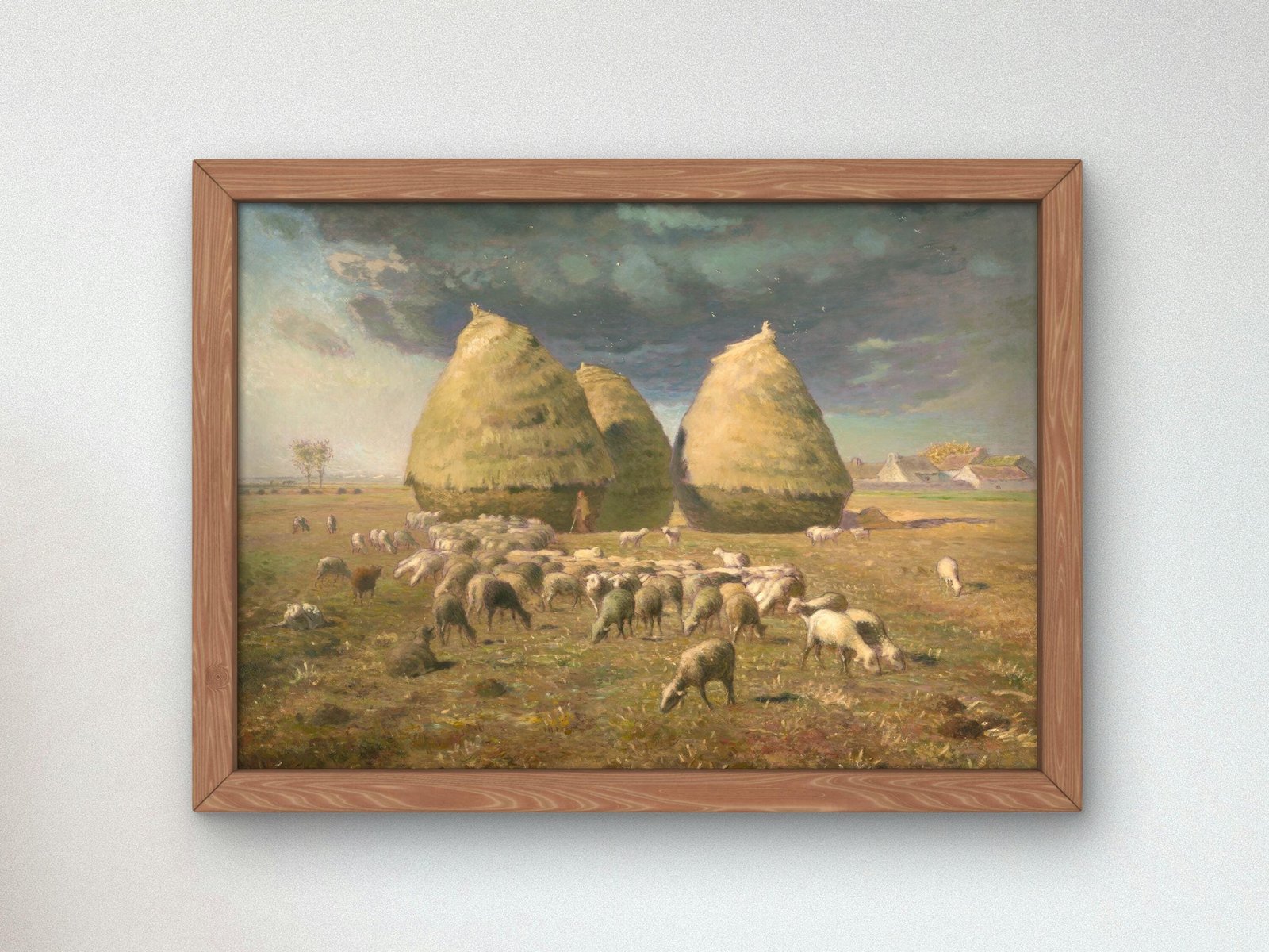 Haystacks, Autumn by Jean-François Millet, 1874, Realism and Naturalism, fine art print