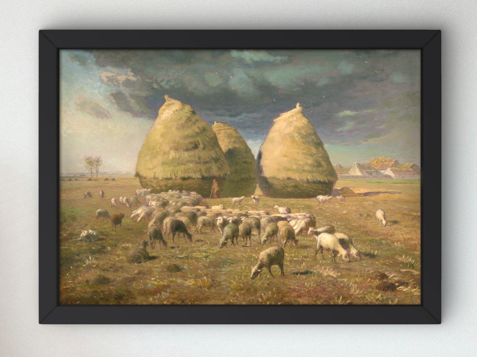 Haystacks, Autumn by Jean-François Millet, 1874, Realism and Naturalism, fine art print