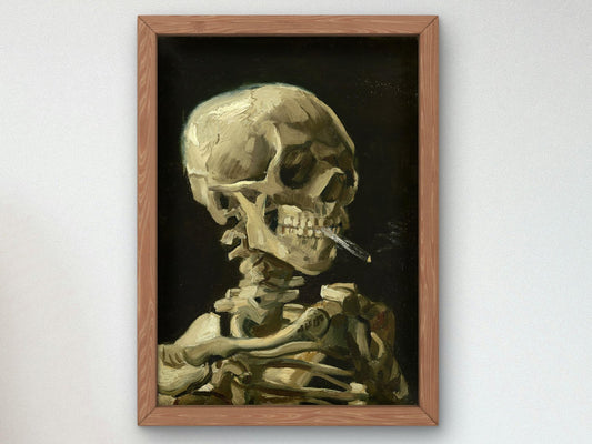 Head of a Skeleton with a Burning Cigarette by Vincent van Gogh, 1886, Post-Impressionism, fine art print
