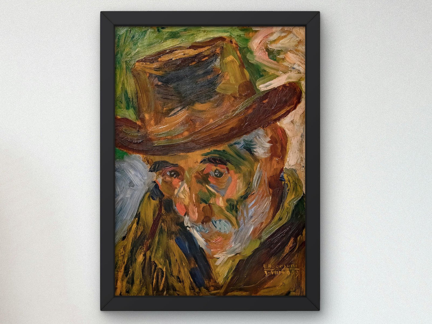 Head of an Old Man by Umberto Boccioni, 1909, Futurism, fine art print