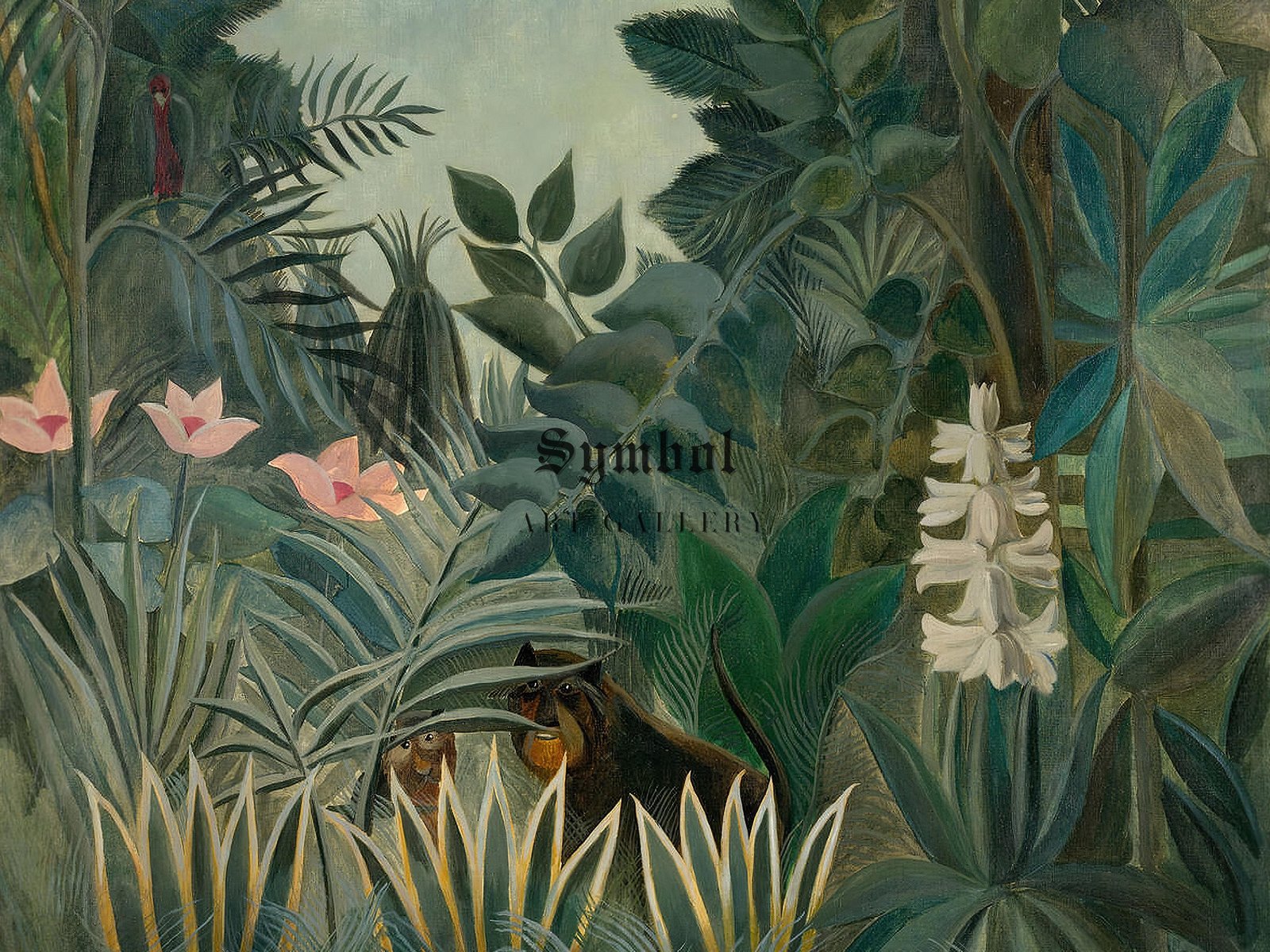 La Jungle Equatoriale by Henri Rousseau, 1909, Surrealism and Modern Art, fine art print