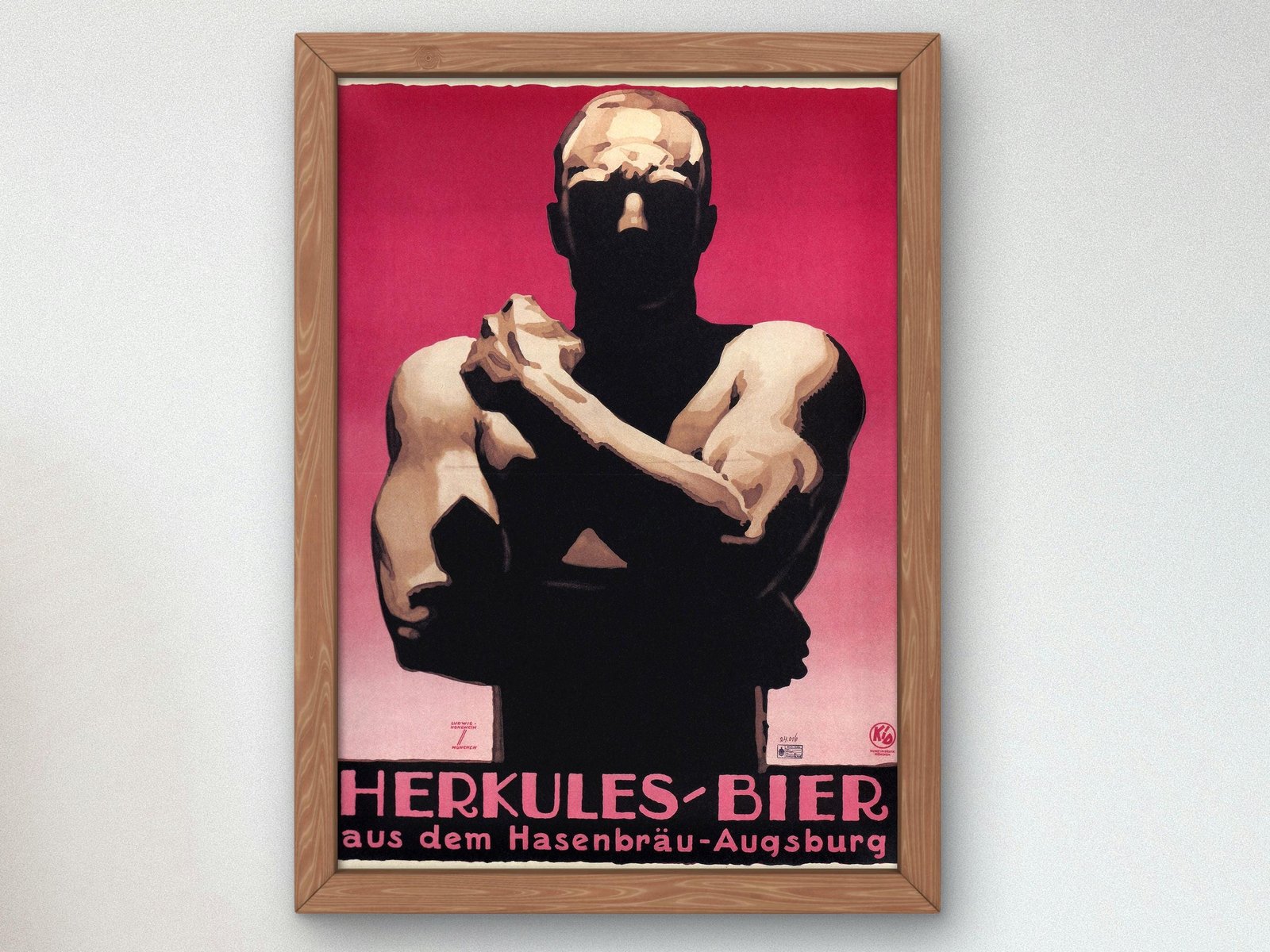 Hercules Beer by Ludwig Hohlwein, 1926, Art Deco and American Modernism, fine art print