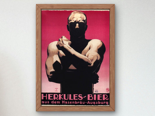 Hercules Beer by Ludwig Hohlwein, 1926, Art Deco and American Modernism, fine art print