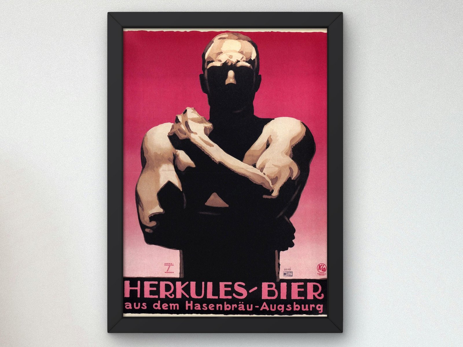 Hercules Beer by Ludwig Hohlwein, 1926, Art Deco and American Modernism, fine art print
