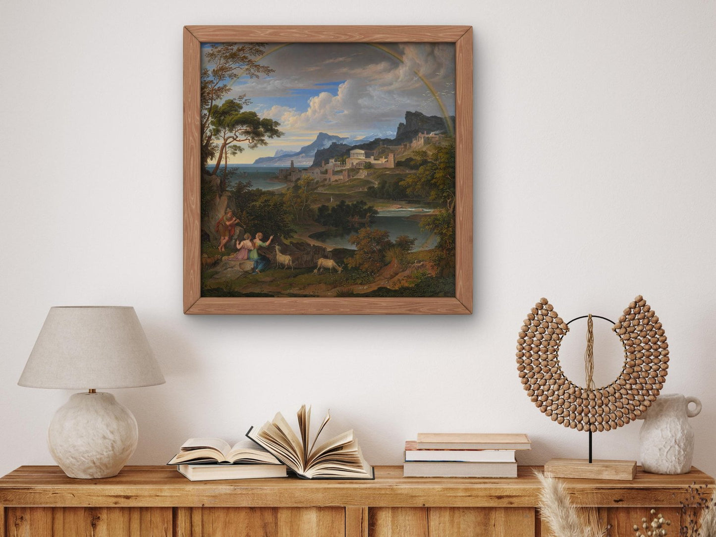 Heroic Landscape with Rainbow by Joseph Anton Koch, 1824, Romanticism and Classical Landscapes, fine art print