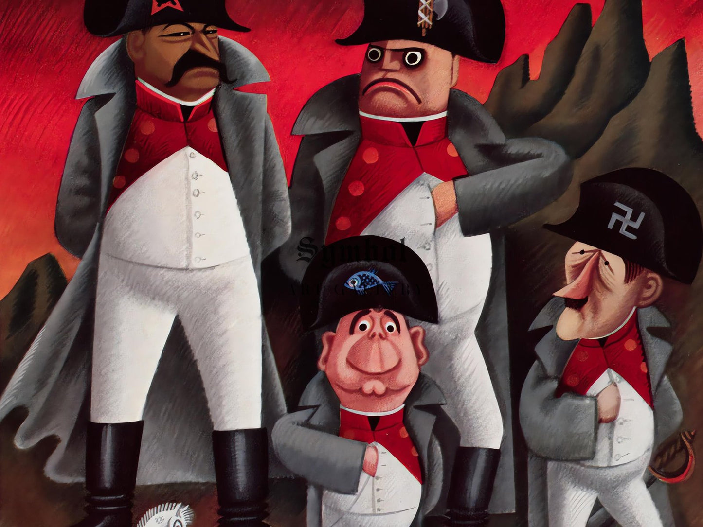 Political caricature by Miguel Covarrubias, 1933, Art Deco and American Modernism, fine art print