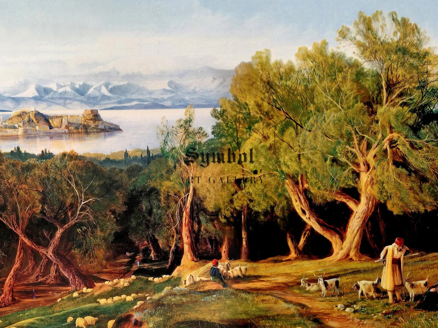 High view of Corfu by Edward Lear, 1859, Romanticism and Classical Landscapes, fine art print