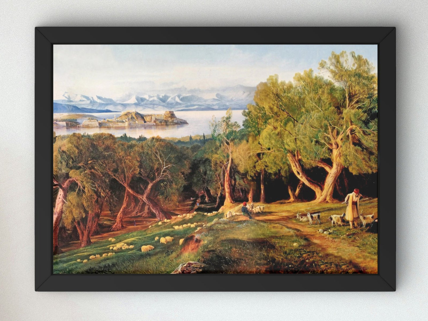 High view of Corfu by Edward Lear, 1859, Romanticism and Classical Landscapes, fine art print