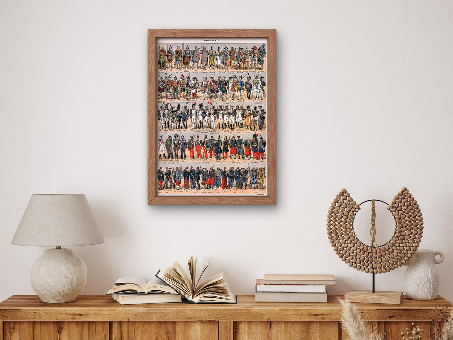 Historical French Infantry Uniforms and Soldiers, Classic Drawings and Etchings, fine art print