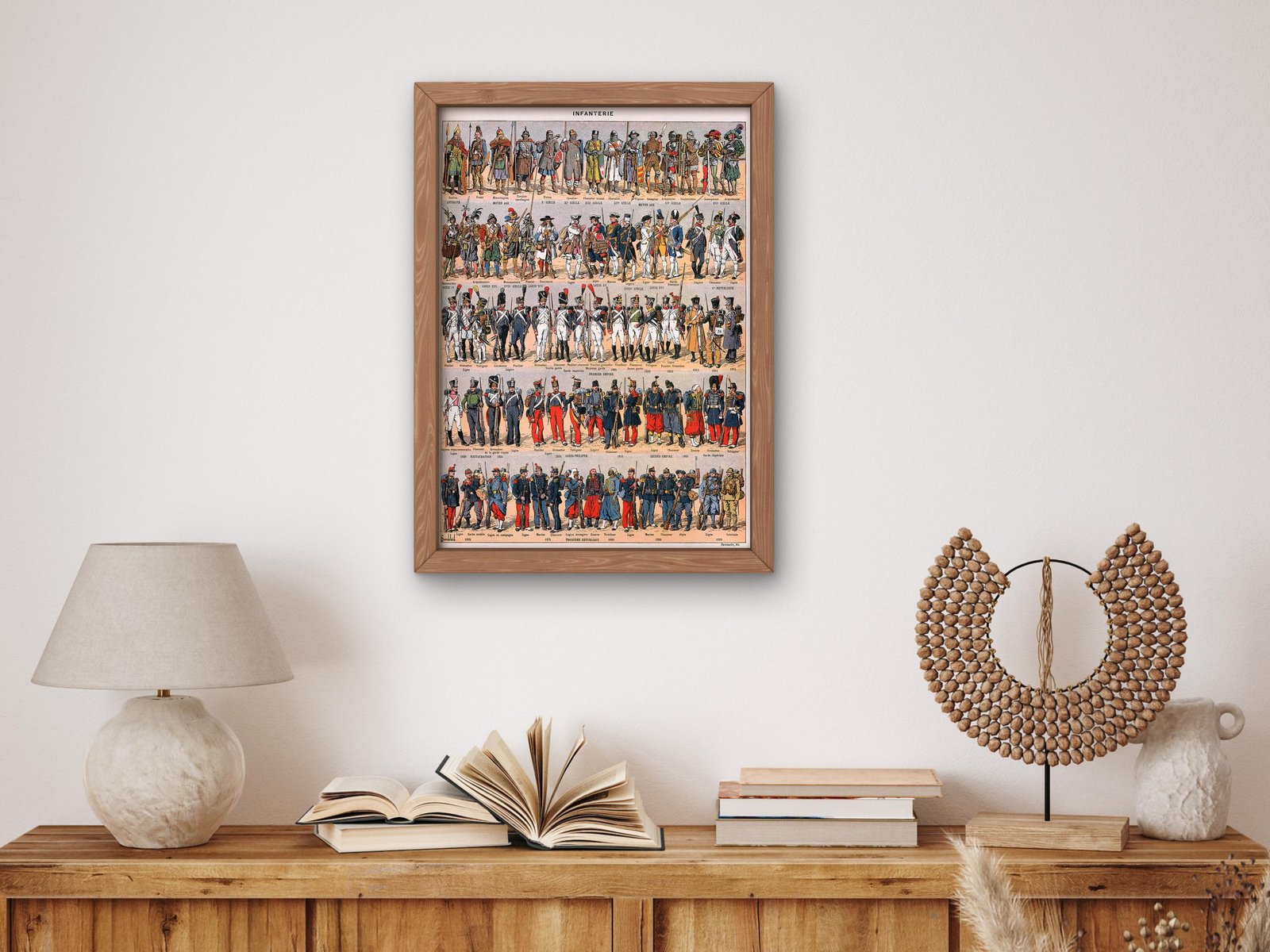 Historical French Infantry Uniforms and Soldiers, Classic Drawings and Etchings, fine art print