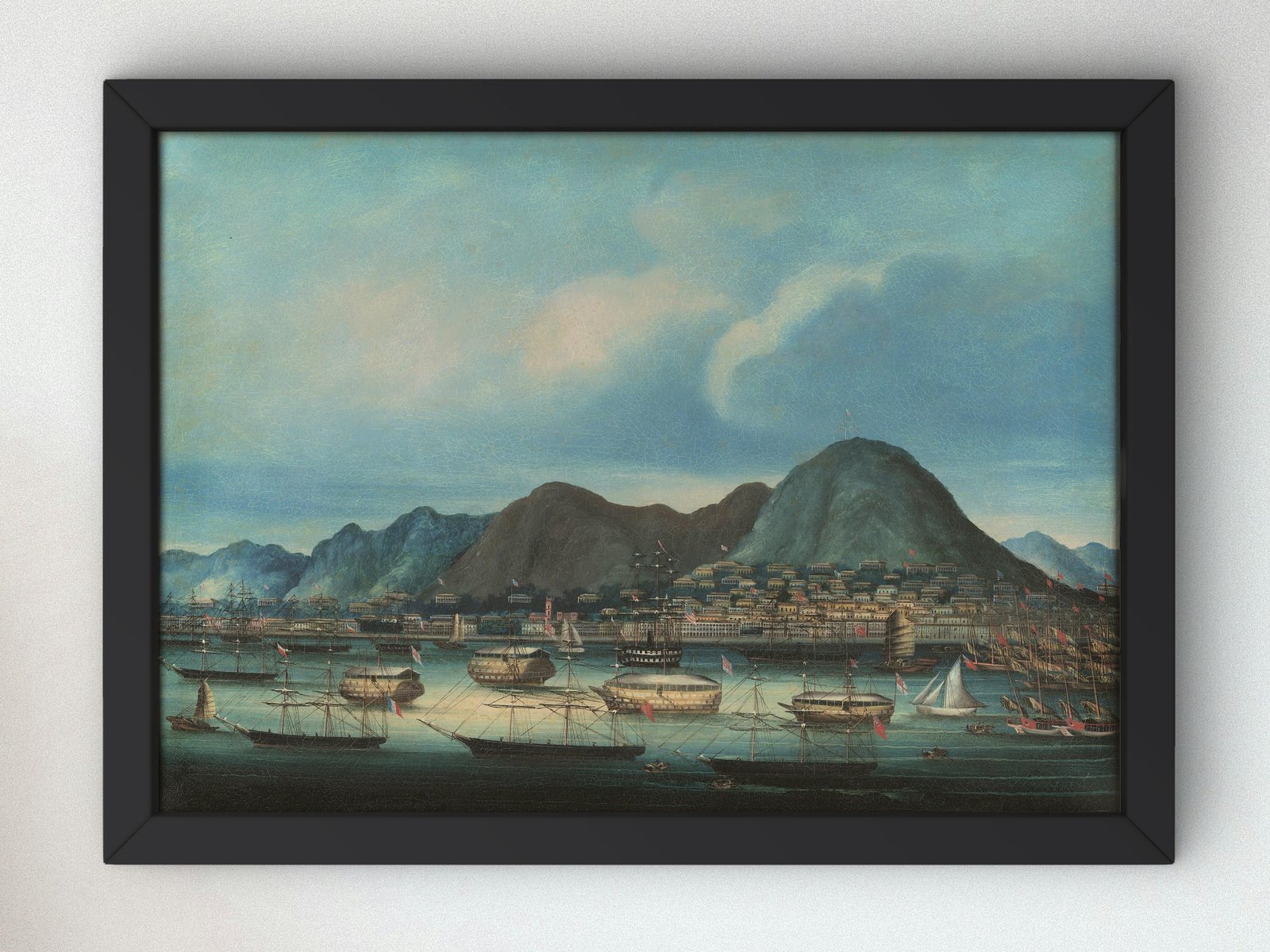 Hong Kong City and Victoria Harbour by Unknown Chinese artist, 1870, Japanese Woodblock Prints, fine art print