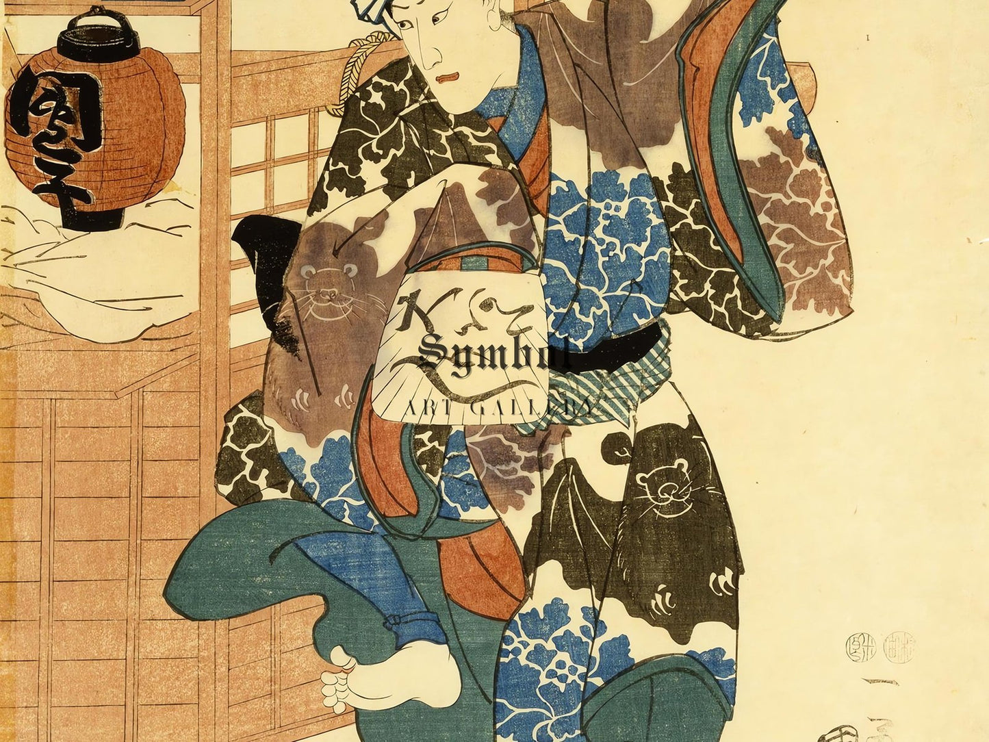 Horikoshiya Chchachi and his wife Oshino Ichihachi by Utagawa Kuniyoshi, 1852, Japanese Woodblock Prints, fine art print