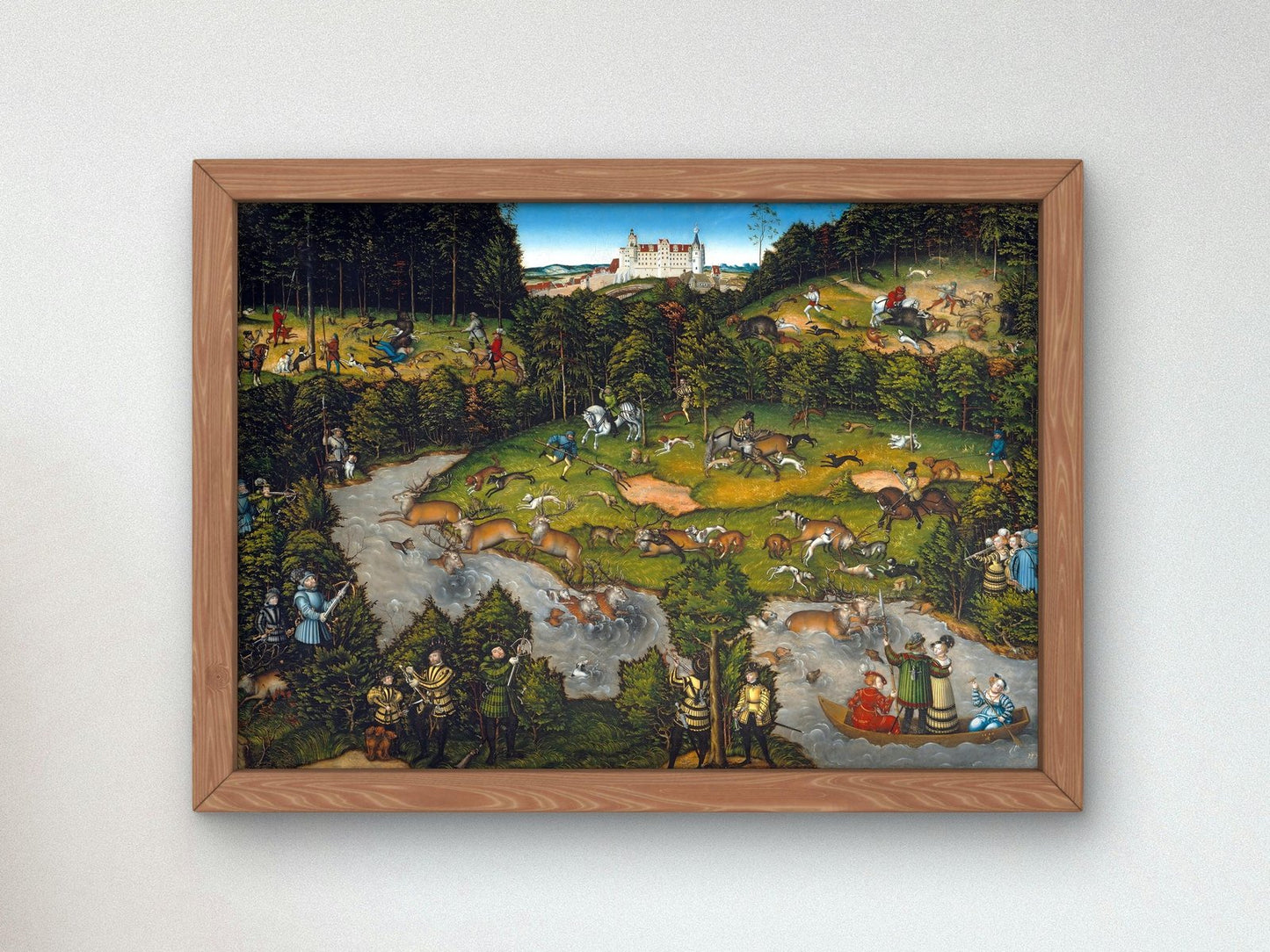 Hunting near Hartenfels Castle by Lucas Cranach the Elder, 1540, Renaissance, fine art print