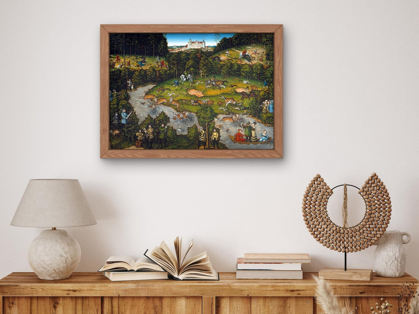 Hunting near Hartenfels Castle by Lucas Cranach the Elder, 1540, Renaissance, fine art print
