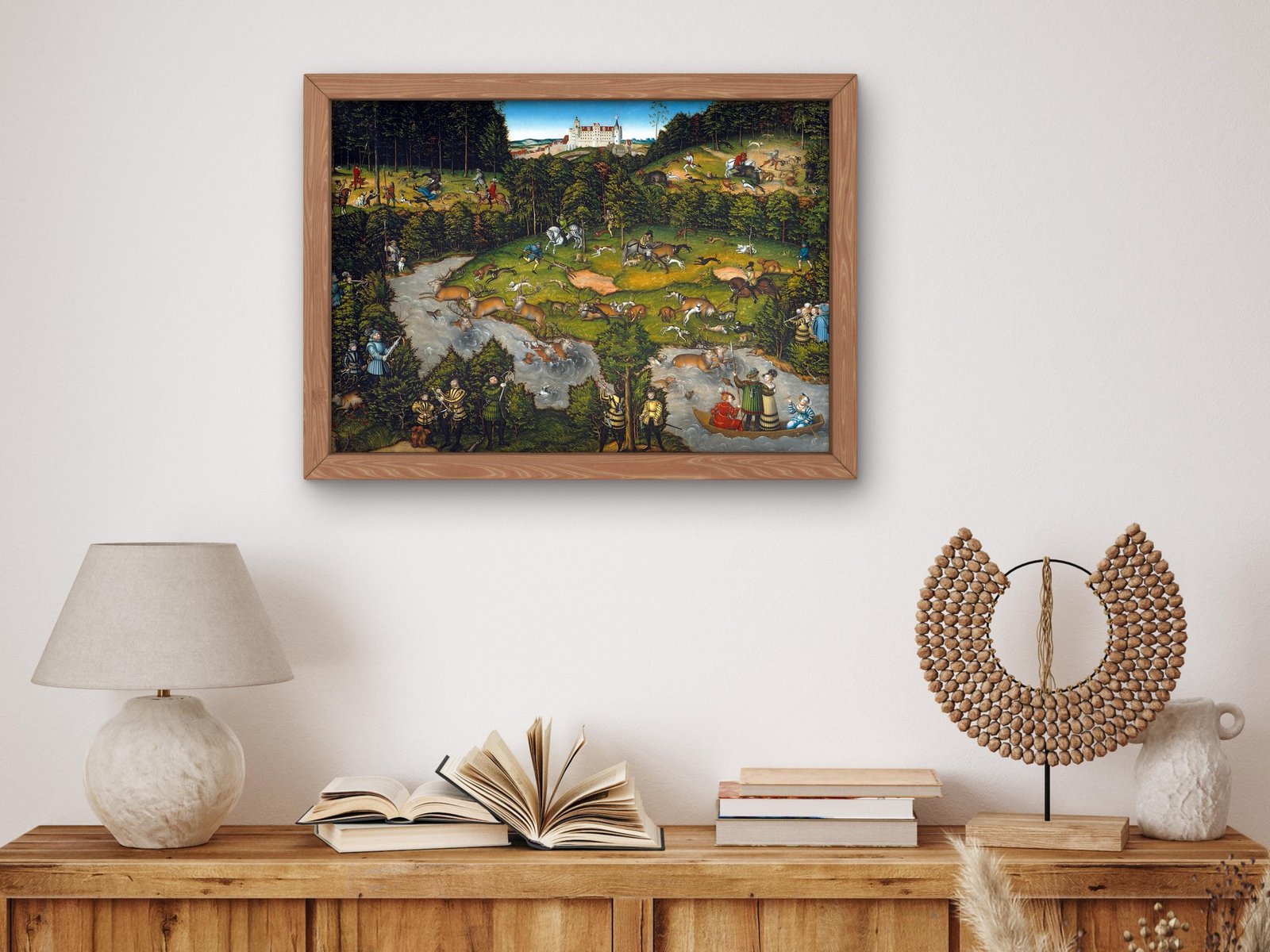 Hunting near Hartenfels Castle by Lucas Cranach the Elder, 1540, Renaissance, fine art print