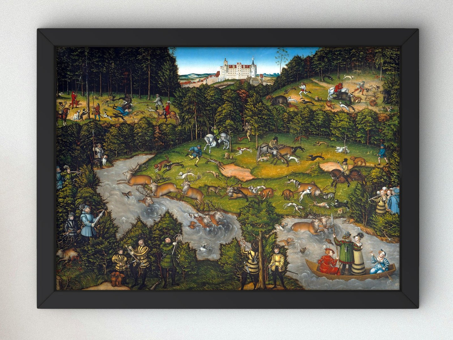 Hunting near Hartenfels Castle by Lucas Cranach the Elder, 1540, Renaissance, fine art print
