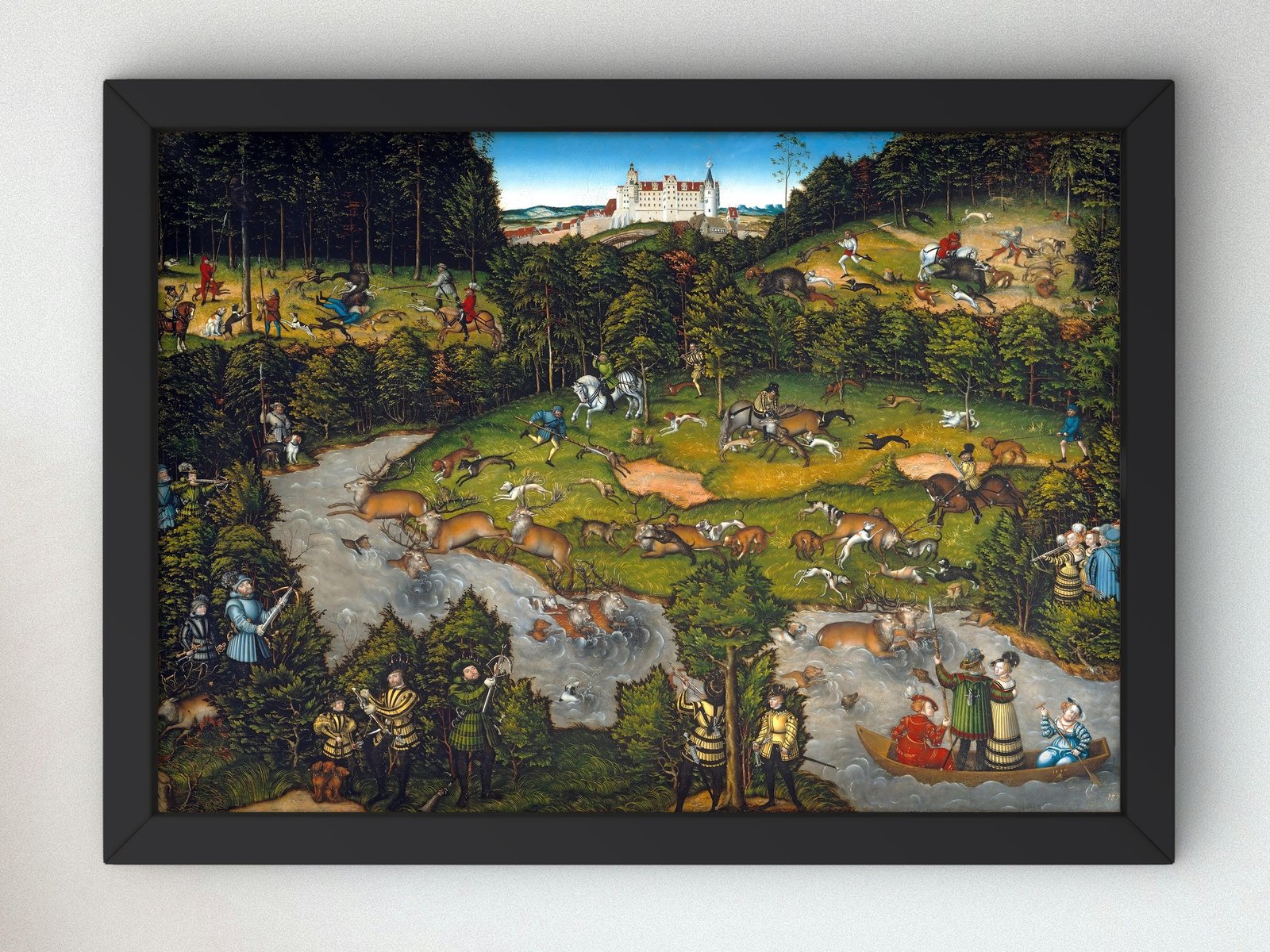 Hunting near Hartenfels Castle by Lucas Cranach the Elder, 1540, Renaissance, fine art print
