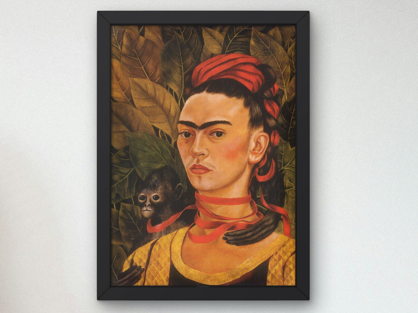 Self-Portrait with Monkey by Frida Kahlo 1940, Art Print Museum Quality Oil Painting print, home decor wall art Housewarming Home Gift Poster