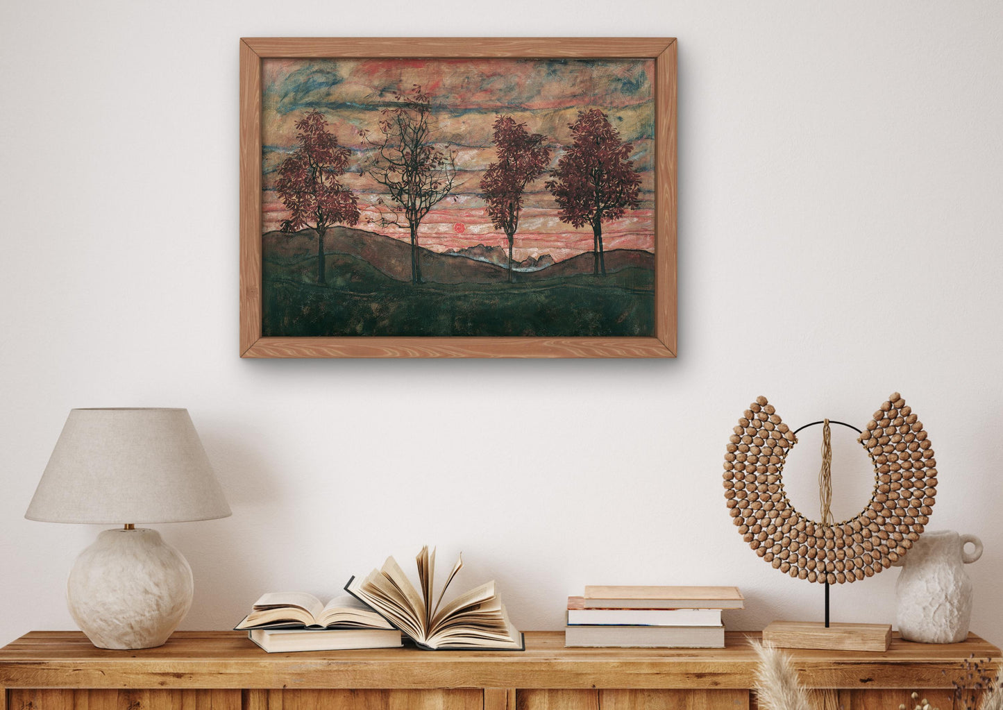 Four Trees by Egon Schiele 1917, Art Print, Museum Quality Oil Painting print, home decor wall art, Housewarming Home Gift, Elegant Poster