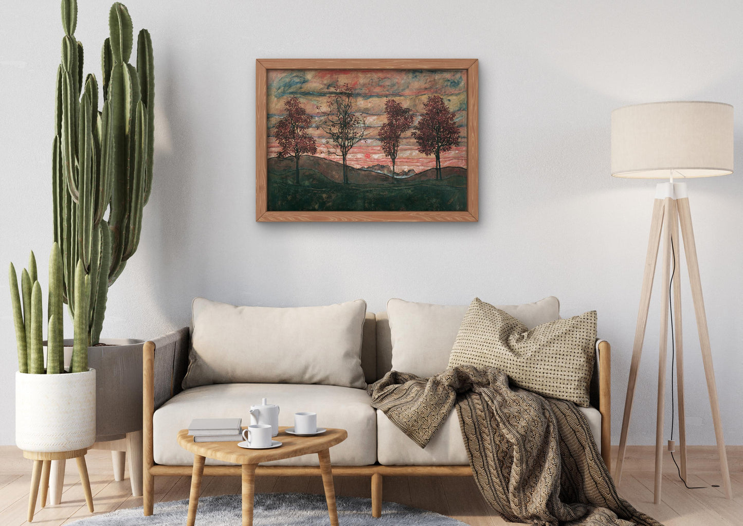 Four Trees by Egon Schiele 1917, Art Print, Museum Quality Oil Painting print, home decor wall art, Housewarming Home Gift, Elegant Poster