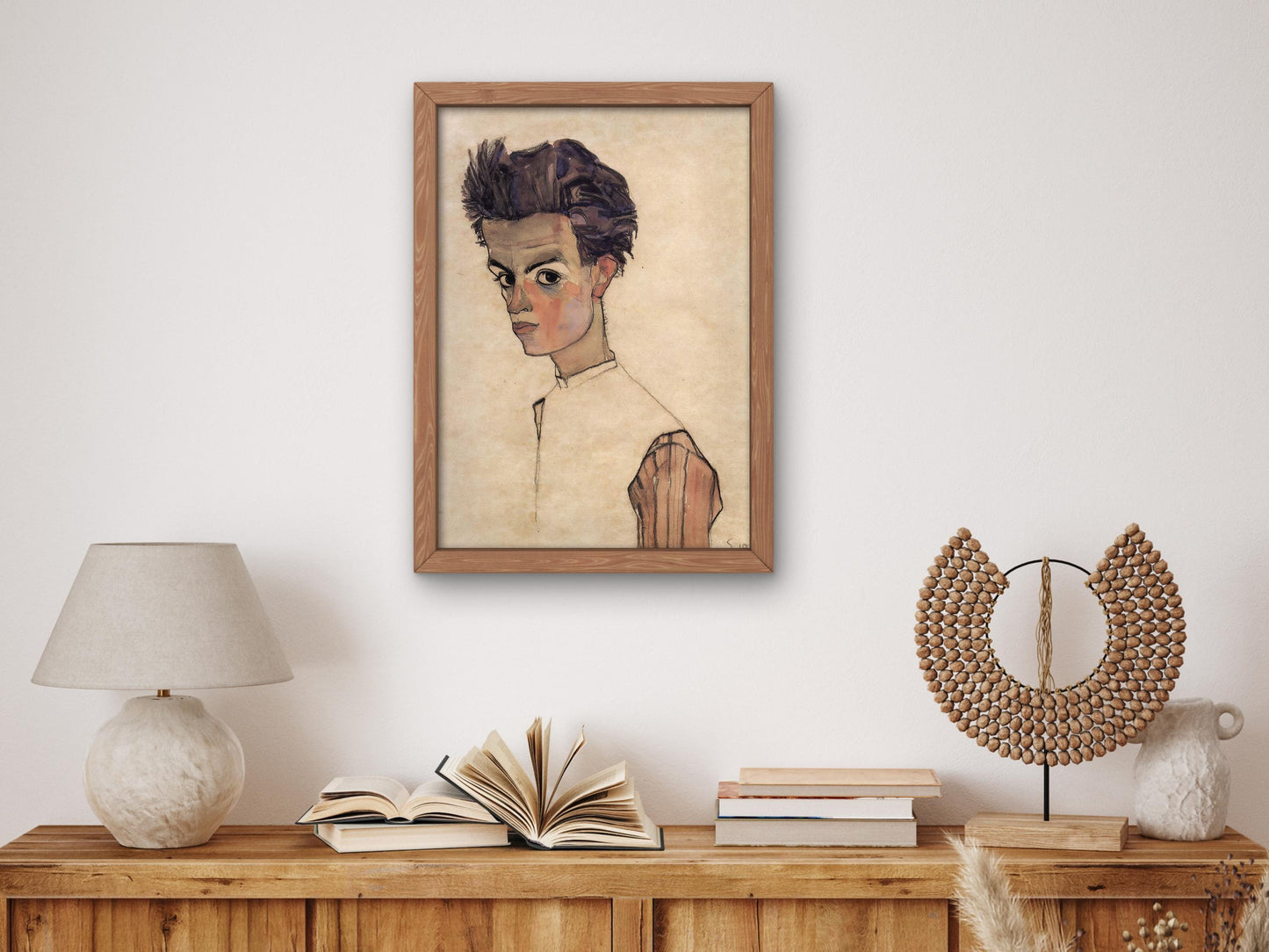 Self-Portrait, 1910 by Egon Schiele 1910, Art Print, Museum Quality Oil Painting print, home decor wall art, Housewarming Home Gift, Elegant Poster