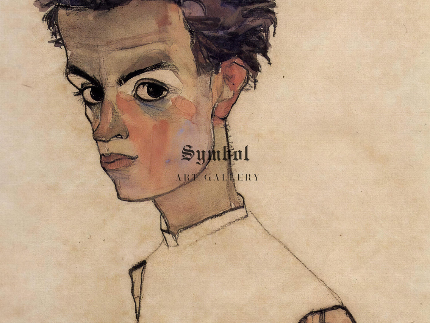 Self-Portrait, 1910 by Egon Schiele 1910, Art Print, Museum Quality Oil Painting print, home decor wall art, Housewarming Home Gift, Elegant Poster