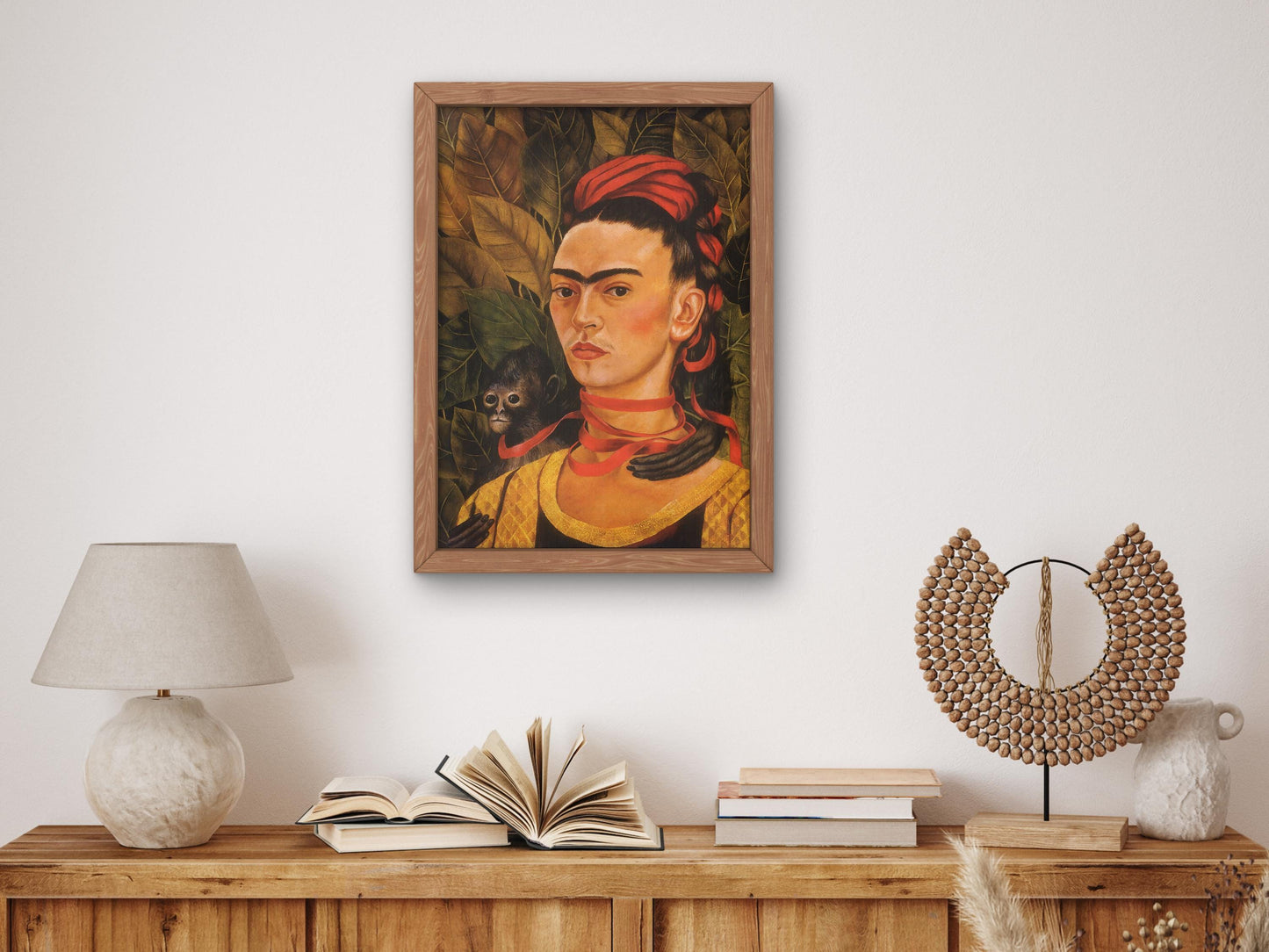 Self-Portrait with Monkey by Frida Kahlo 1940, Art Print Museum Quality Oil Painting print, home decor wall art Housewarming Home Gift Poster