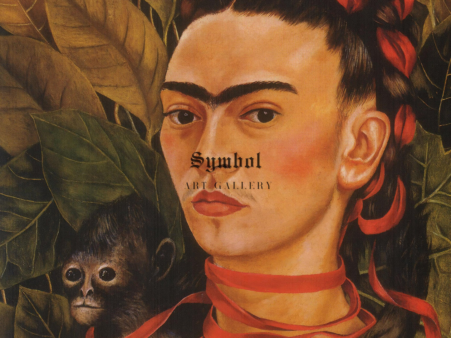 Self-Portrait with Monkey by Frida Kahlo 1940, Art Print Museum Quality Oil Painting print, home decor wall art Housewarming Home Gift Poster