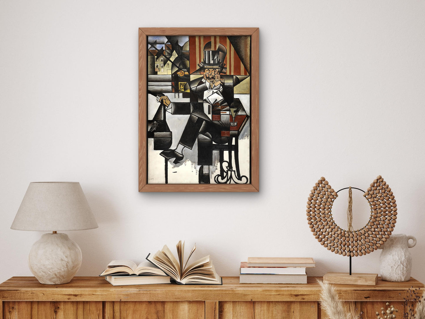 Man in a Café by Juan Gris 1912, Museum Quality Oil Painting, Modern Art home decor, wall art