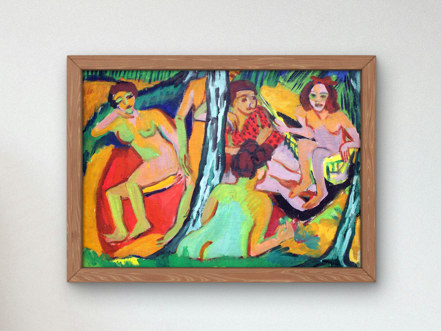 Bathers by Ernst Ludwig Kirchner 1910, Museum Quality Oil Painting, Modern Art home decor, wall art