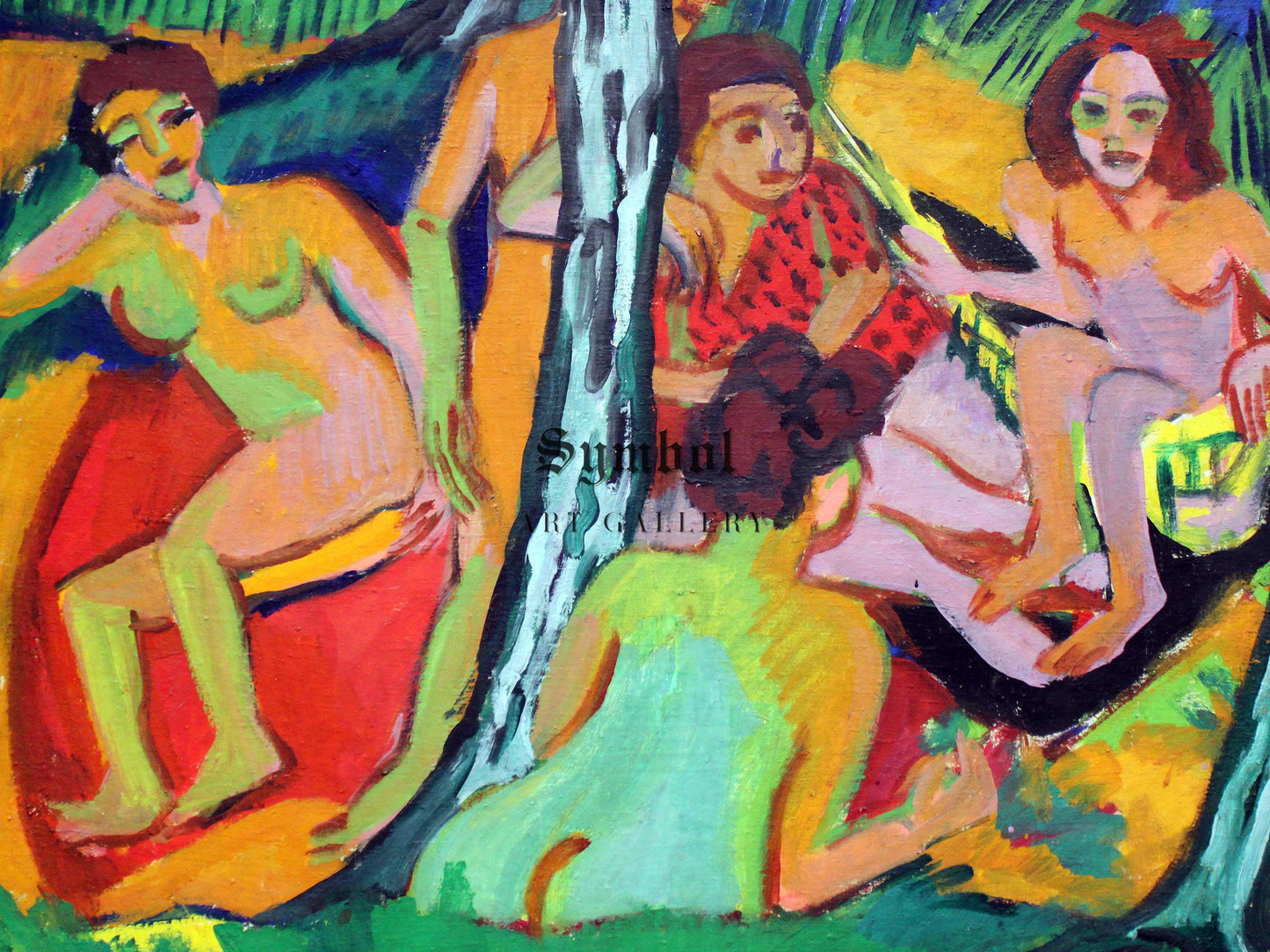 Bathers by Ernst Ludwig Kirchner 1910, Museum Quality Oil Painting, Modern Art home decor, wall art
