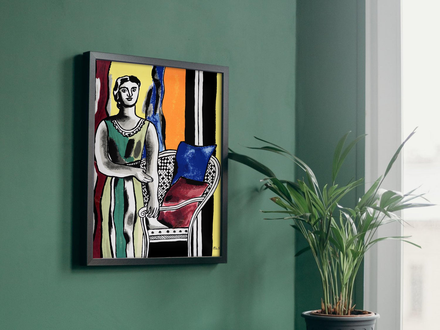 Woman in an Armchair by Fernand Leger, 1953, Art, Museum Quality Oil Painting, Modern Art home decor, wall art Gift Housewarming