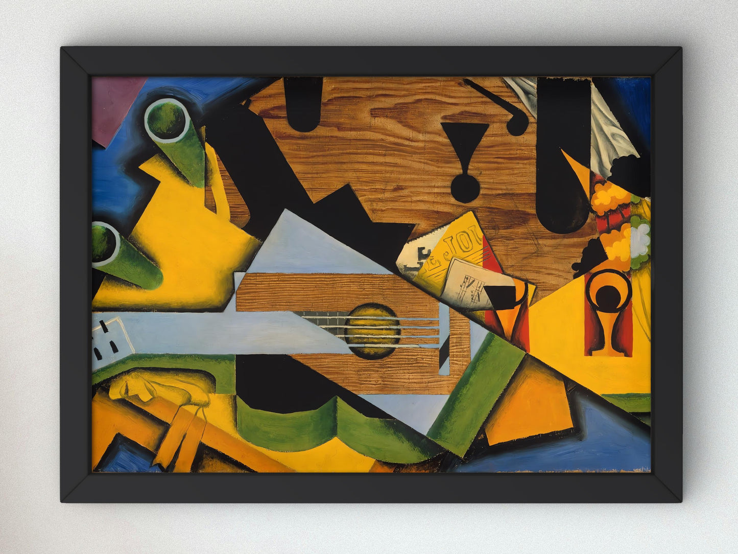 Still Life with Guitar by Juan Gris 1913, Museum Quality Oil Painting, Modern Art home decor, wall art
