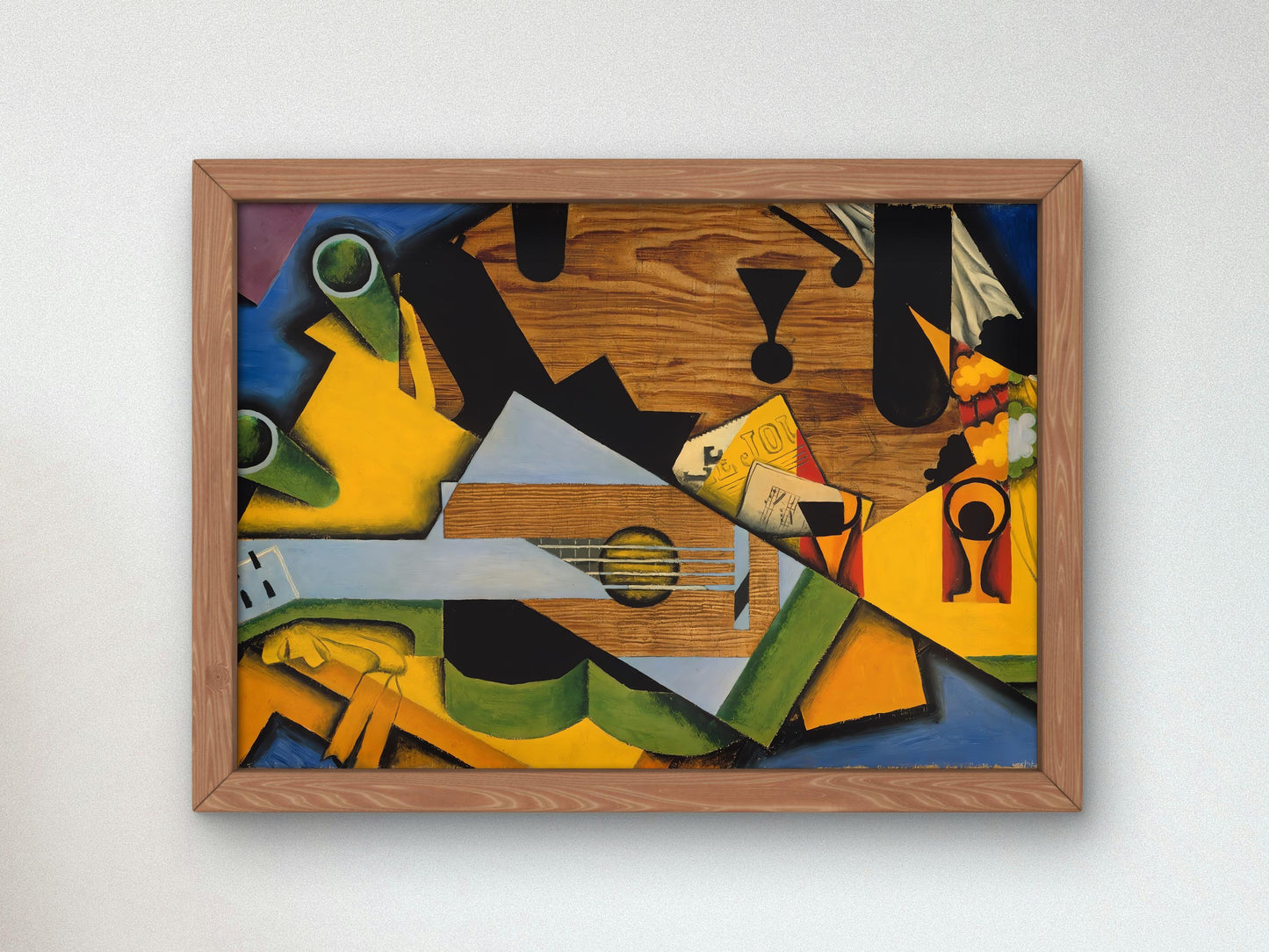 Still Life with Guitar by Juan Gris 1913, Museum Quality Oil Painting, Modern Art home decor, wall art