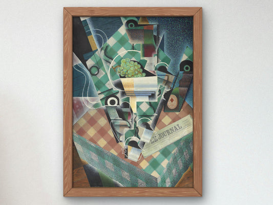 Still Life with Checked Tablecloth by Juan Gris 1915, Museum Quality Oil Painting print, Modern Art