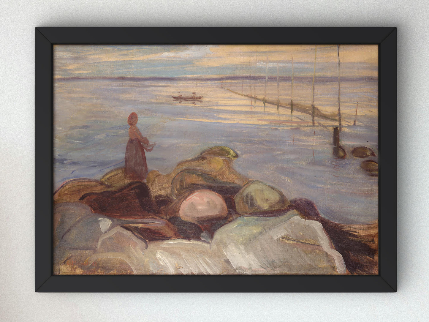 Bord de mer by Edvard Munch 1898, Museum Quality Oil Painting Print, Expressionism art, Modern Art, Housewarming Wall art Gift