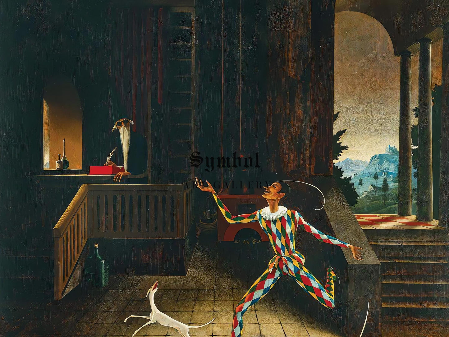 Arlequin by Franz Sedlacek 1927, Museum Quality Oil Painting, Modern Art home decor, wall art