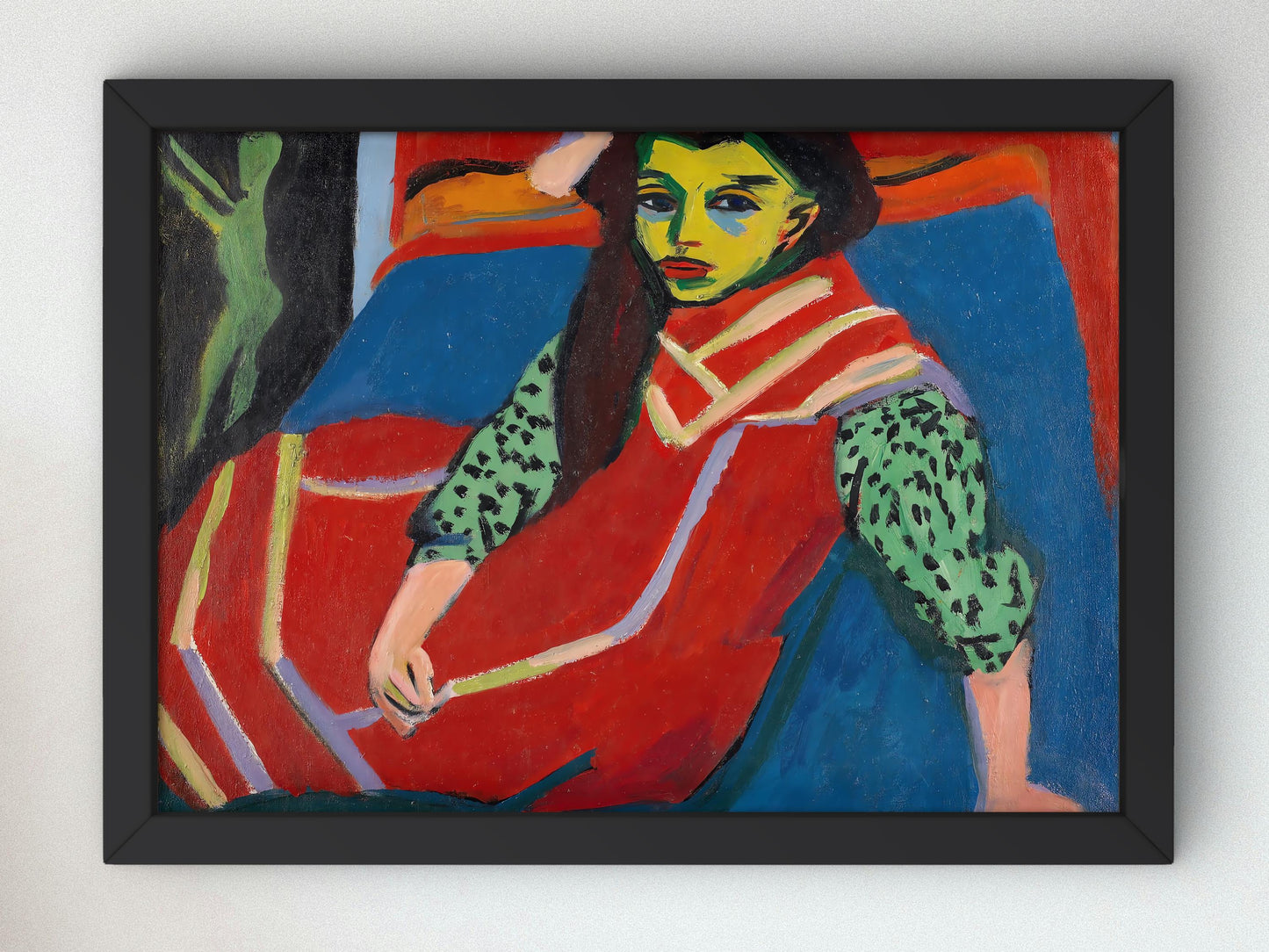Fille assise by Ernst Ludwig Kirchner 1910, Museum Quality Oil Painting, Modern Art home decor, wall art