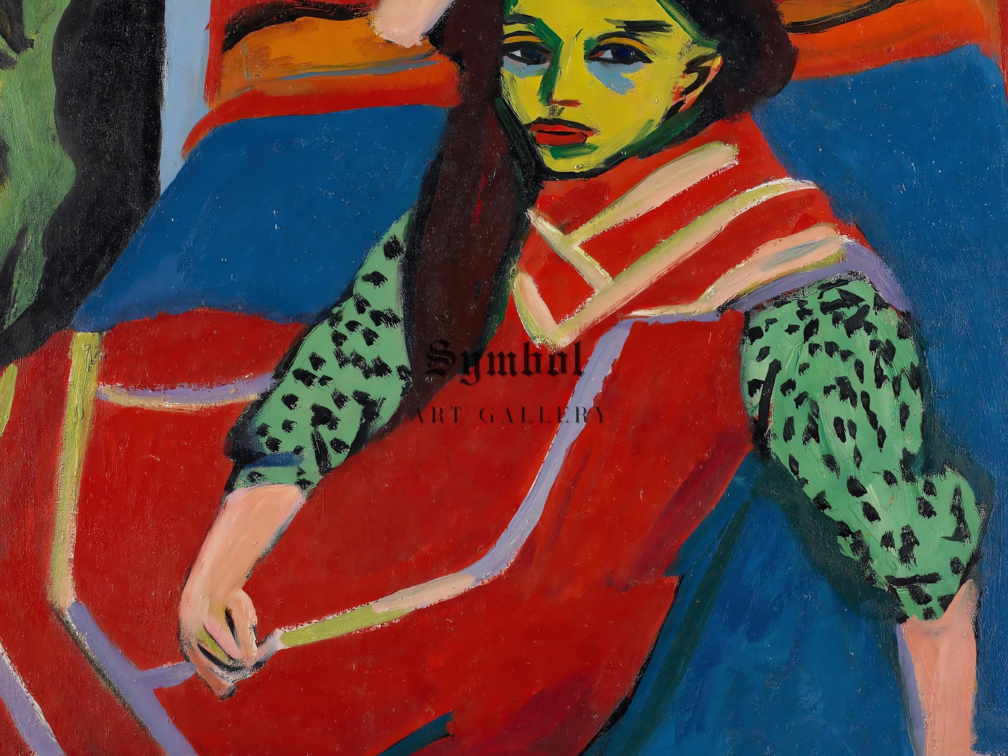 Fille assise by Ernst Ludwig Kirchner 1910, Museum Quality Oil Painting, Modern Art home decor, wall art