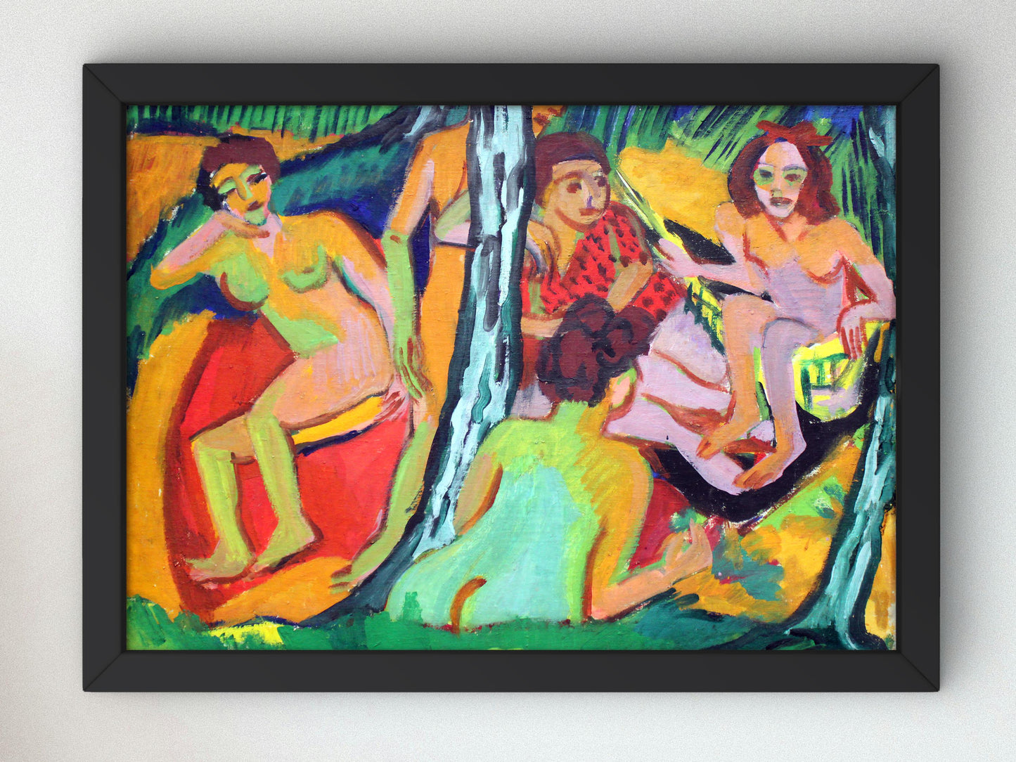 Bathers by Ernst Ludwig Kirchner 1910, Museum Quality Oil Painting, Modern Art home decor, wall art
