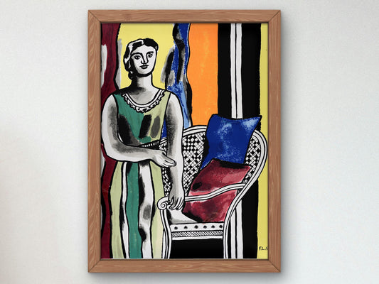 Woman in an Armchair by Fernand Leger, 1953, Art, Museum Quality Oil Painting, Modern Art home decor, wall art Gift Housewarming