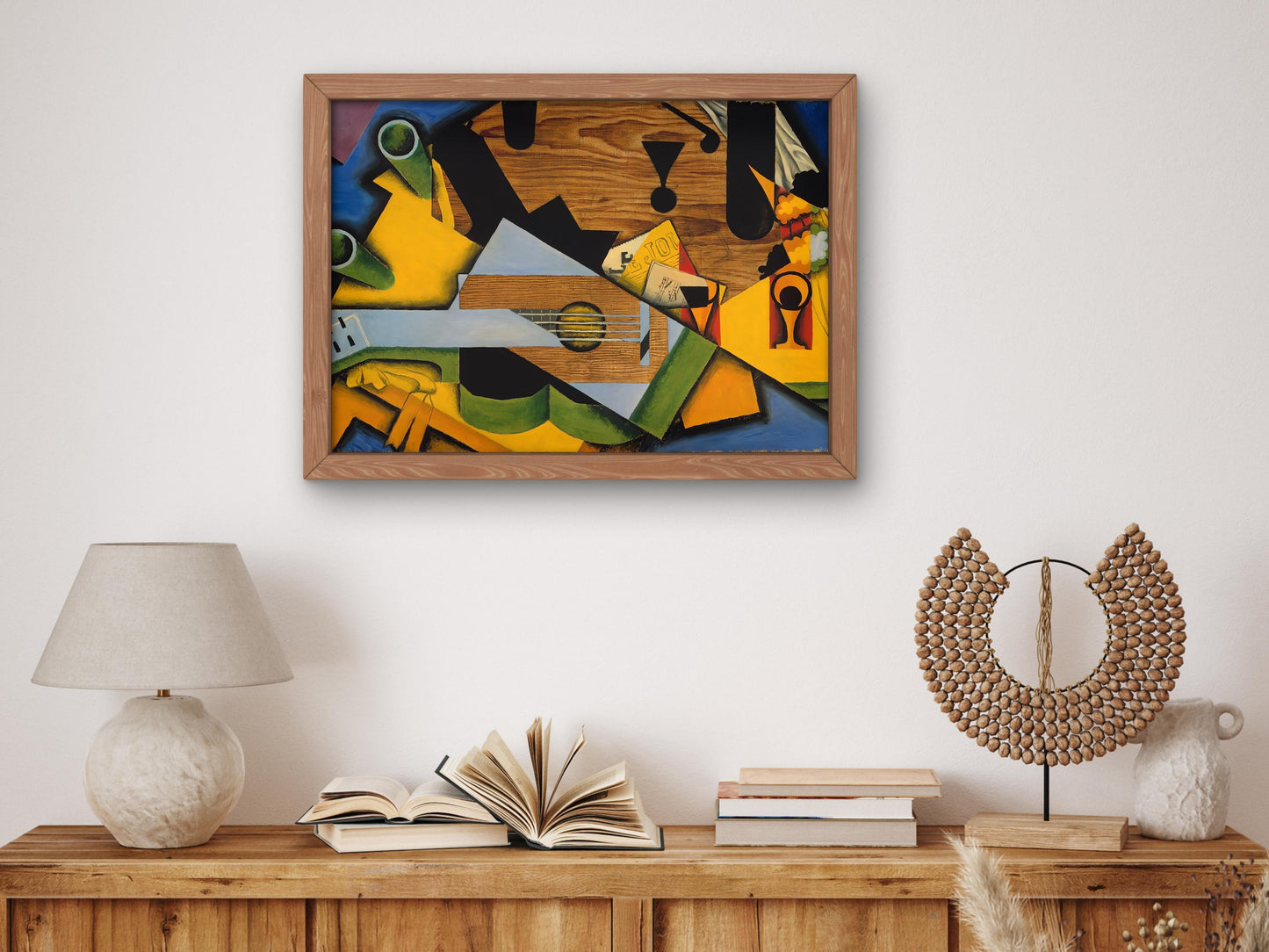Still Life with Guitar by Juan Gris 1913, Museum Quality Oil Painting, Modern Art home decor, wall art