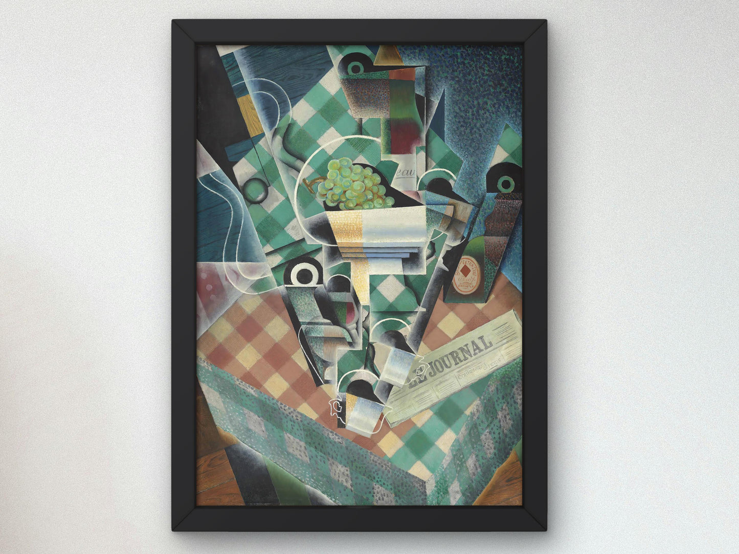 Still Life with Checked Tablecloth by Juan Gris 1915, Museum Quality Oil Painting print, Modern Art